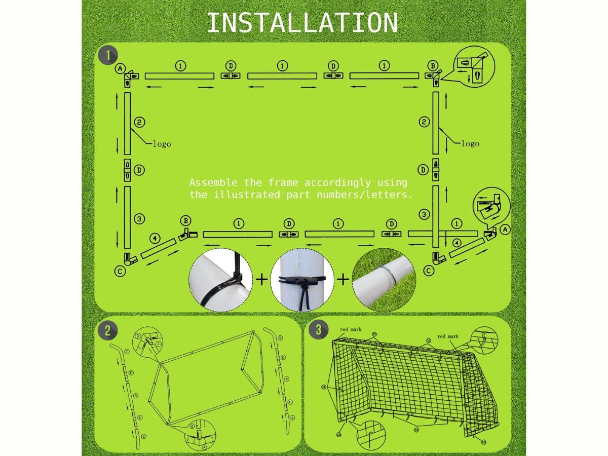 Vallerta - 7x5 ft Weatherproof PVC Soccer Goal with Bag - Image 9